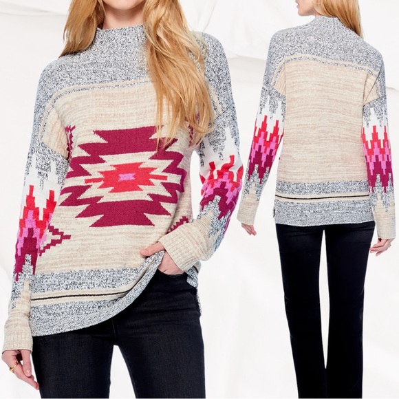 NIC+ZOE Sweaters - NWT Nic + Zoe Womens Fall Feelings Ikat Knit Mock Turtleneck Sweater Top Large